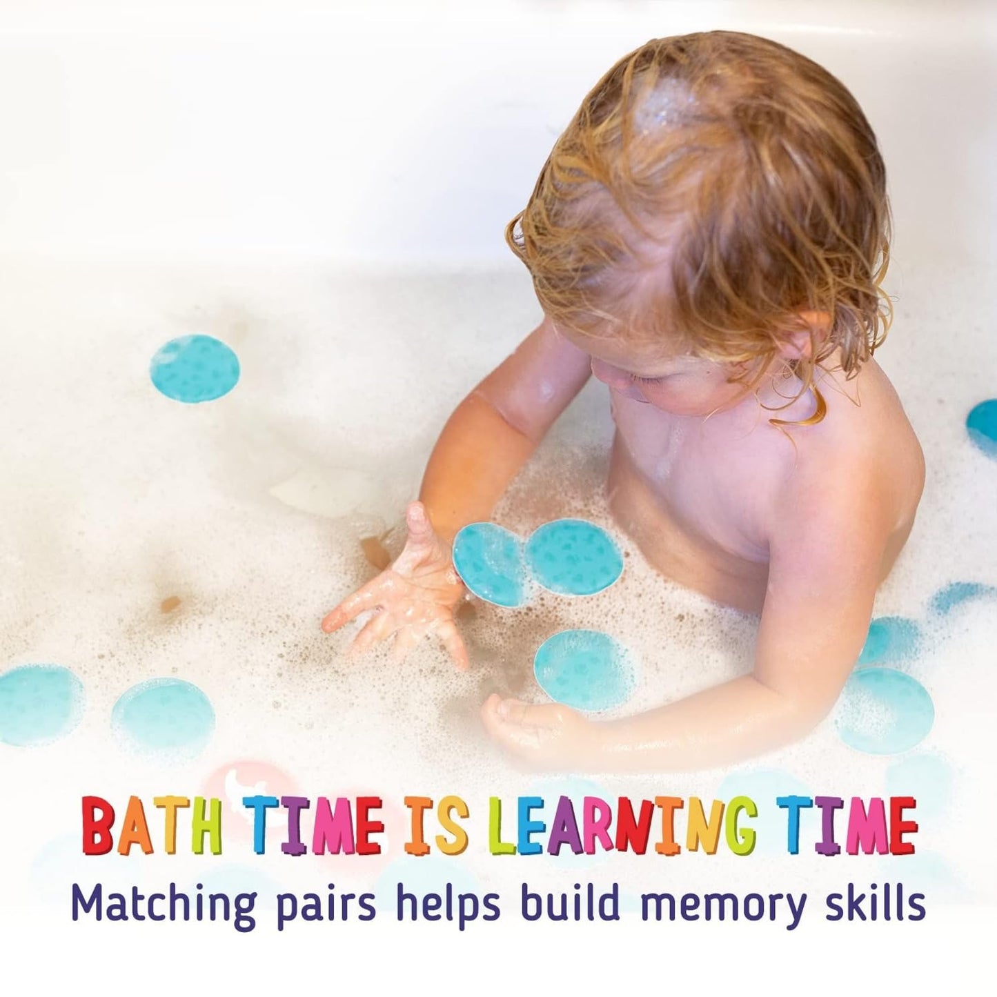 merka Bath Toys, Floating Flash Cards for Bathtime, Set of 30 Foam Bathtime Toy Set for Memory Game, Sea Adventure Designs, Learning Activity for Babies, Infants and Toddlers
