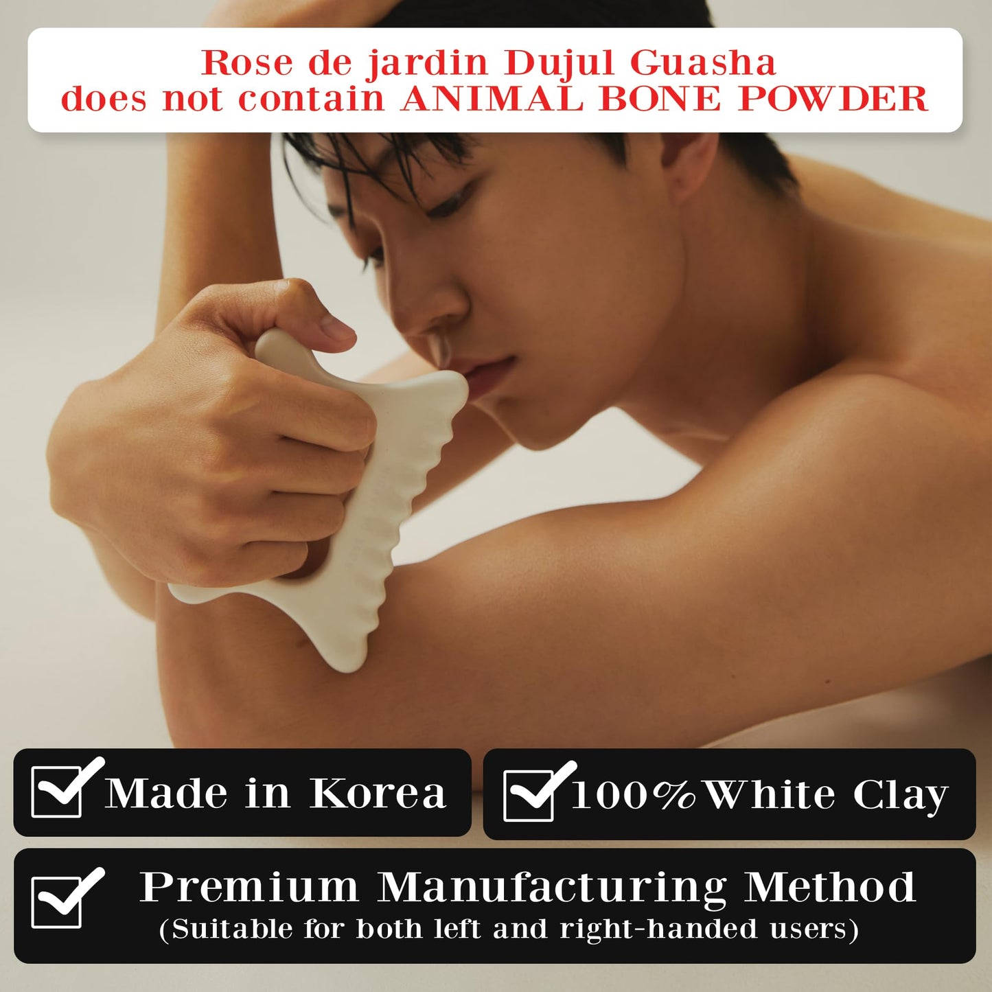 ROSE DE JARDIN Ceramic Gua Sha, Face&Body Guasha, Korean Gausha, Face Lift, Muscle Relief Massage Board, Skin Care Gift for Men Women