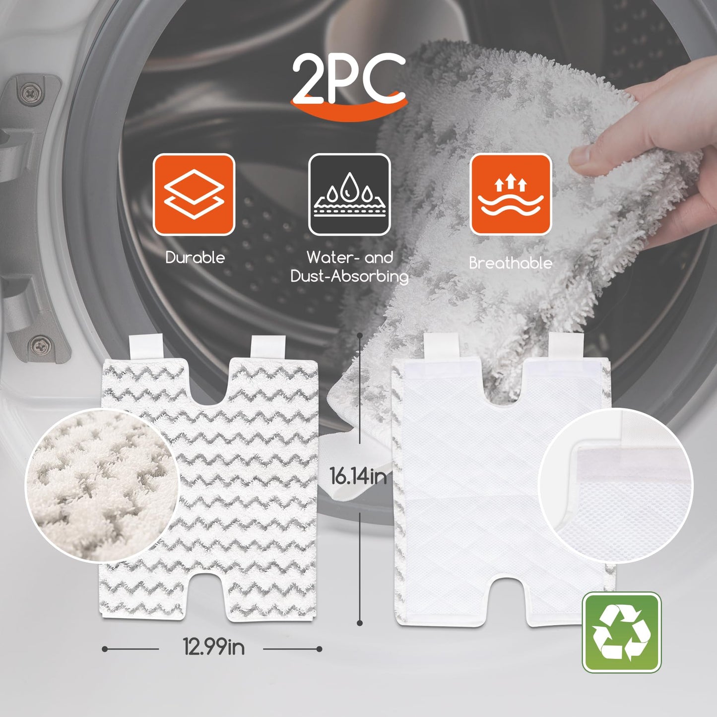 REECOO Steam Mops for Floor Cleaning, Unique Double-Sided Flip Design, 15 Seconds Fast Heating，10-in-1 Steam Cleaner for Kitchen, Living Room Wood Floor Tile Cleaning