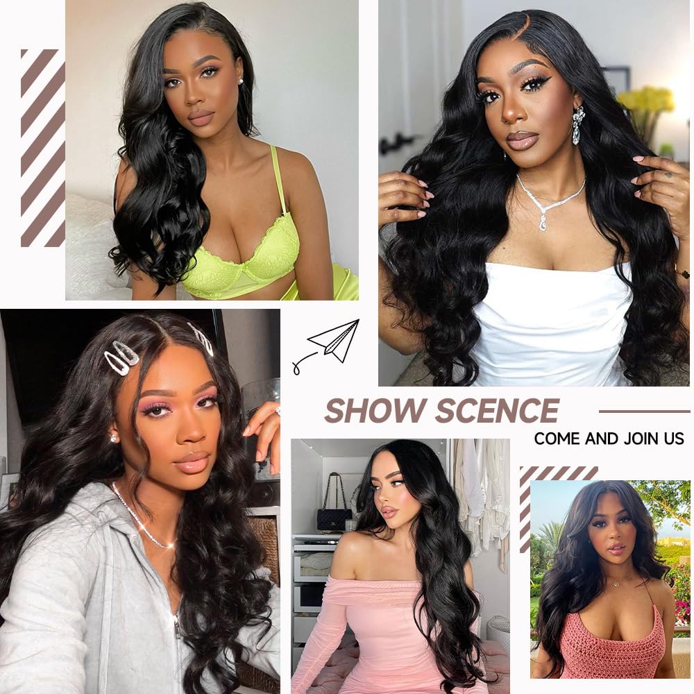 32 Inch 13x6 HD Lace Front Wigs Human Hair Body Wave Lace Front Wigs Human Hair Pre Plucked 200% Density Transparent Lace Frontal Wigs Human Hair Lace Front Wigs Baby Hair Human Hair Wig for Women