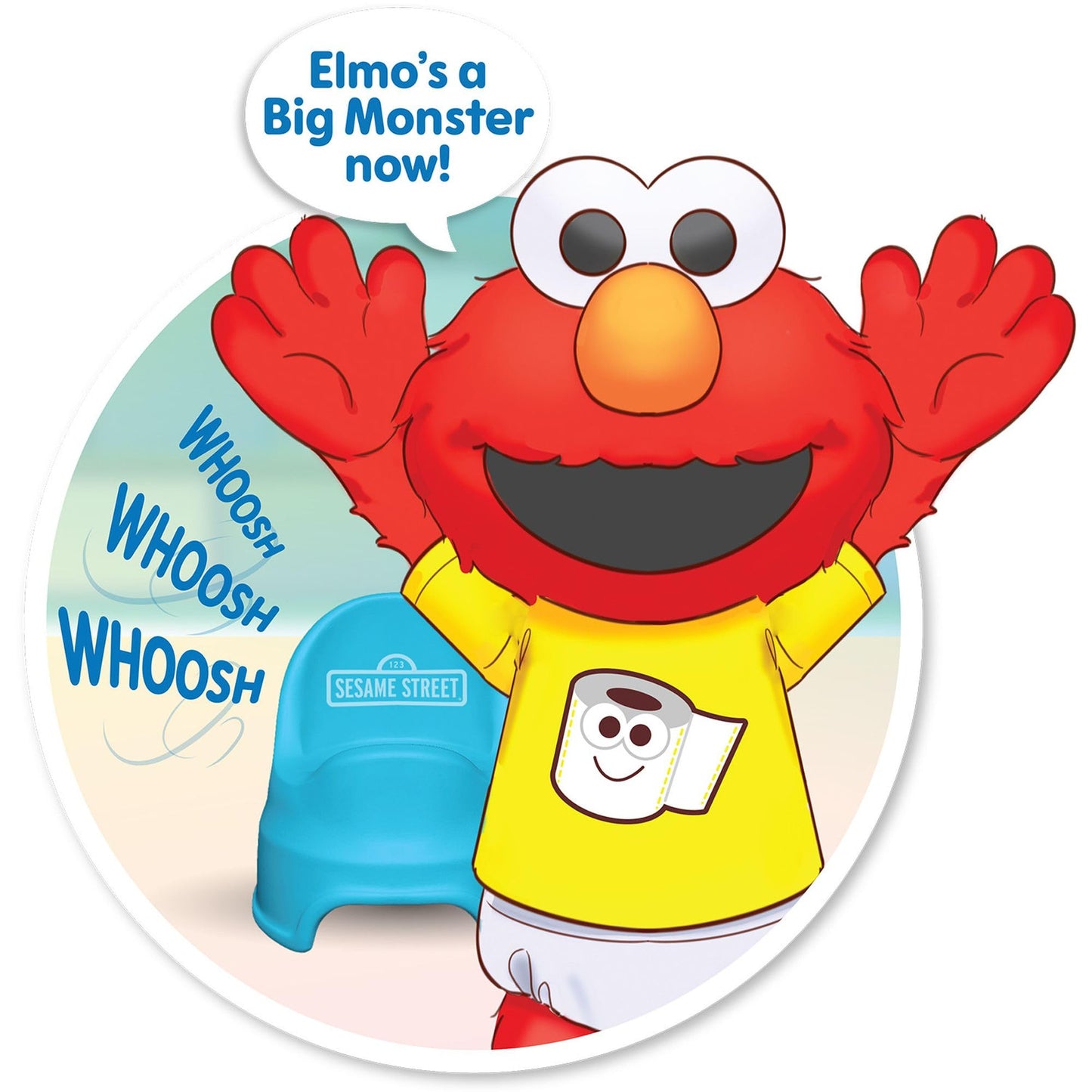 Sesame Street Potty Time Elmo 12-Inch Sustainable Plush Stuffed Animal, Sounds and Phrases, Potty Training Tool, Officially Licensed Kids Toys for Ages 18 Month, Gifts and Presents