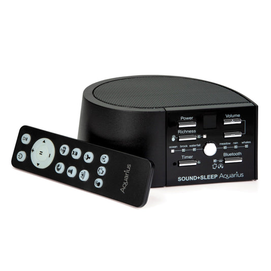 Adaptive Sound Technologies Sound + Sleep Aquarius Aquatic Noise Machine - White Noise Machine - Non-Looping Water Sounds for Sleep & Relaxation - with Timer & Headphone Jack - Black