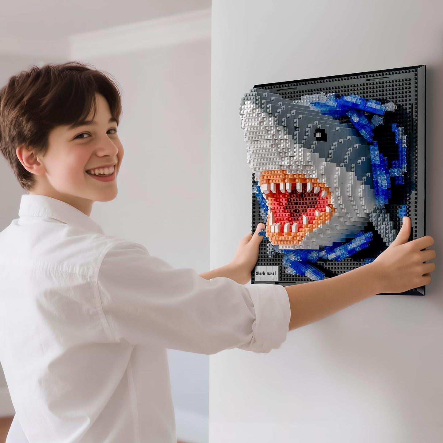 BNG Shark Wall Art Building Blocks for Adult,Animals Model Kit for Wall Decor or Table Display,Creative Toy Gift for Teens 14+,Not Compatible with (2166 PCS)