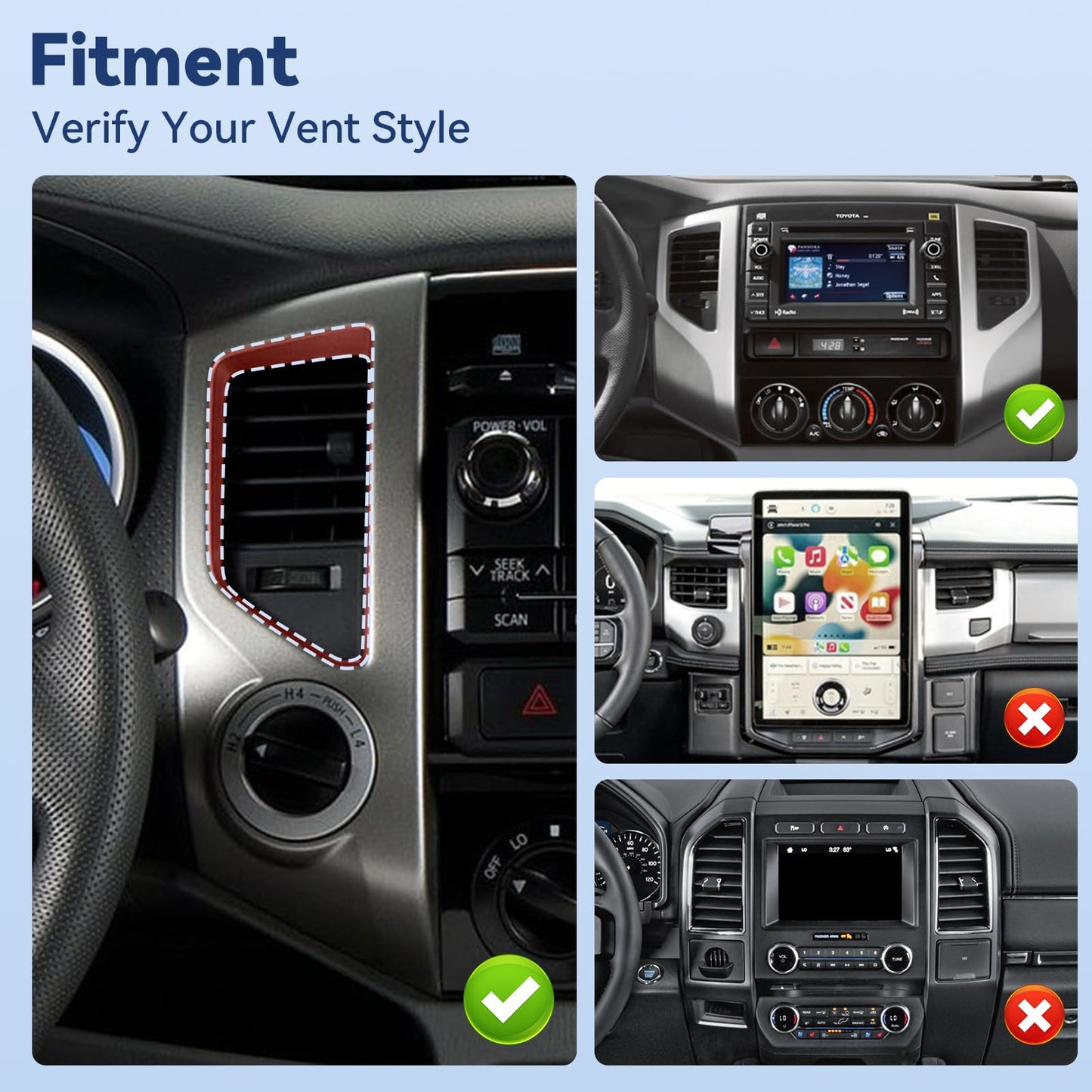 Kaishengyuan Car Vent Magnetic Charging Phone Mount Compatible with 2012 2013 2014 2015 Toyota Tacoma, Metal Cell Phone Holder 2nd Tacoma Accessories Cradles Bracket Stand for All Smartphones