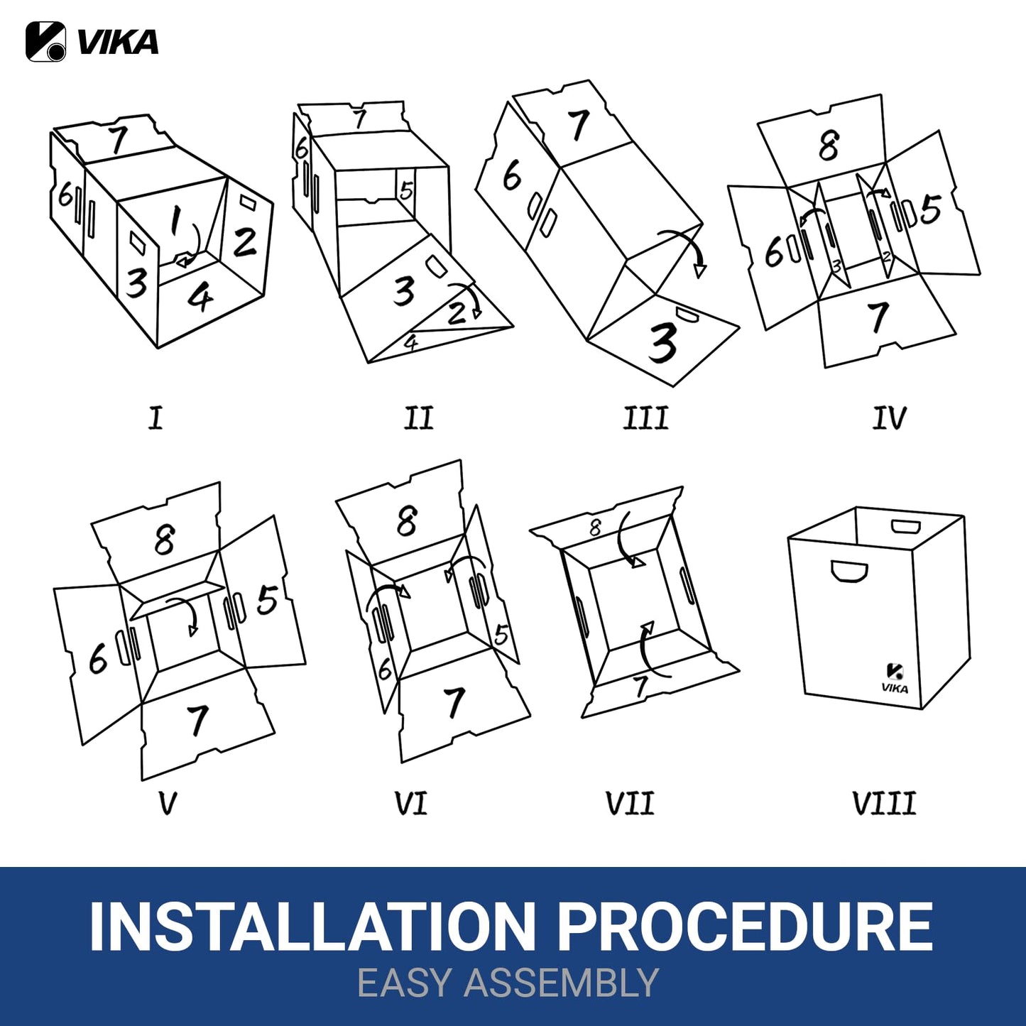 VIKA Vinyl Record Storage Box & Moving Box – Sturdy Cardboard with Removable Lids and Handles, Holds 60 Records/Laser Discs Each - Set of 4 Boxes (Kraft)
