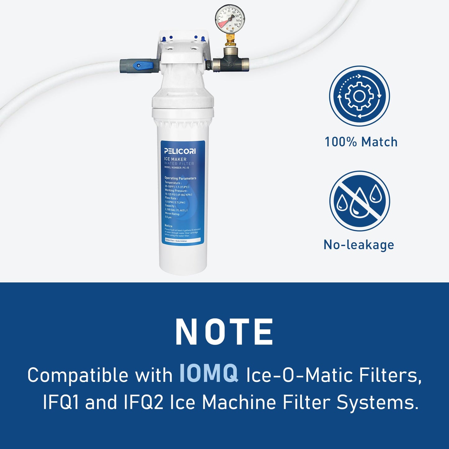 Ice O Matic IOMQ Water Filter for IFQ1 and IFQ2 Systems (1 Pack)