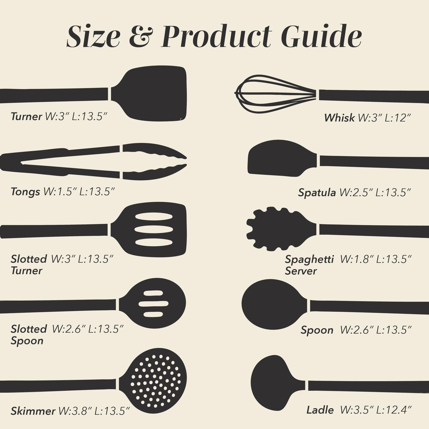 COOK WITH COLOR Silicone Cooking Utensils, Kitchen Utensil Set, Easy to Clean Silicone Kitchen Utensils, Cooking Utensils for Nonstick Cookware, Kitchen Gadgets Set, 10 Pieces, Black