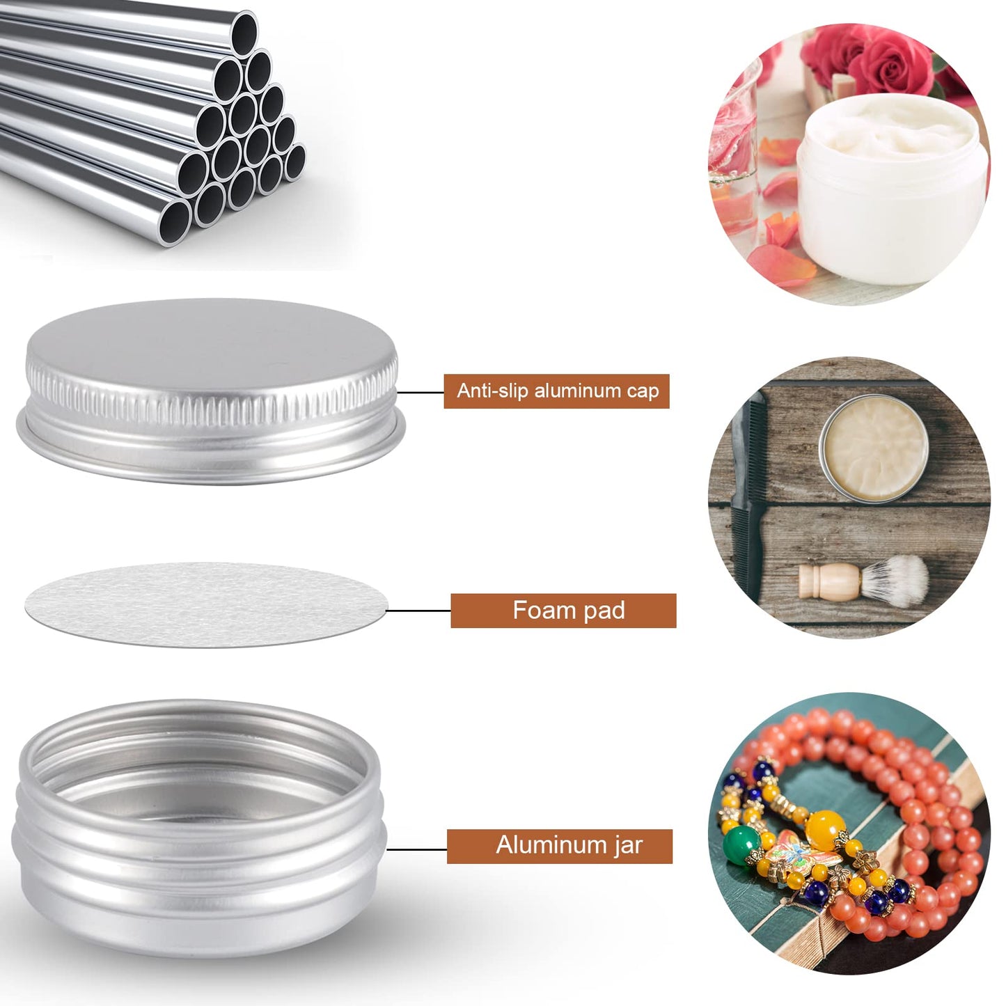 OBKJJ 234 Pack Round Cans with Screw Lid 1/2 OZ Aluminum Metal Tins,for DIY homemade lotion bars, salves, and candles, Balms, Spices, Beard Balm, Crafts with 6 Markers 8 Sheets Label Stickers