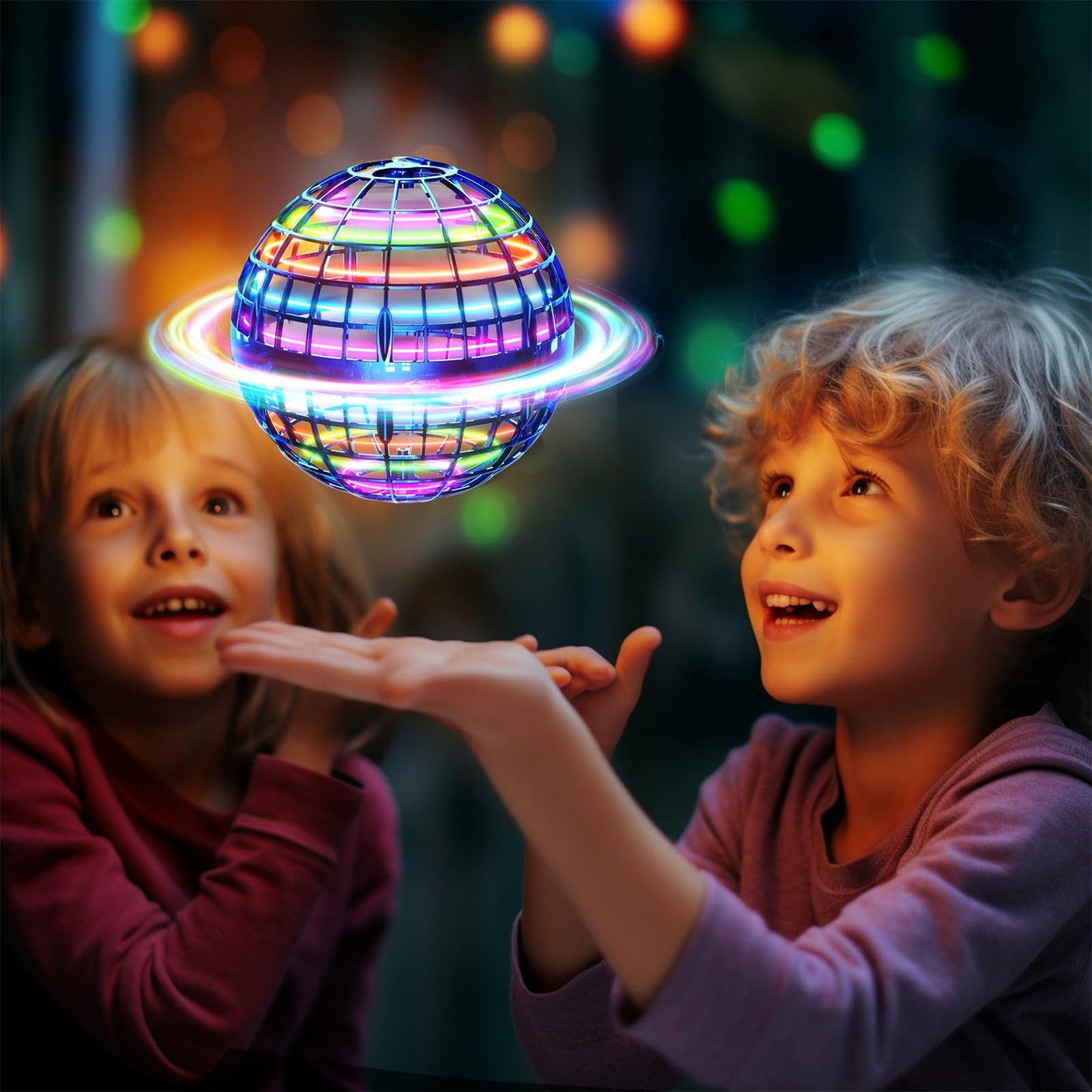 Flying Orb Ball (Blue, 2026 Upgraded) with Dazzling Lights, Magic Hover Spinner, Cool Boomerang Drone, Floating Cosmic Globe, Kids Outdoor Toys, for 6 7 8 9 10 Year Old Boys Girls