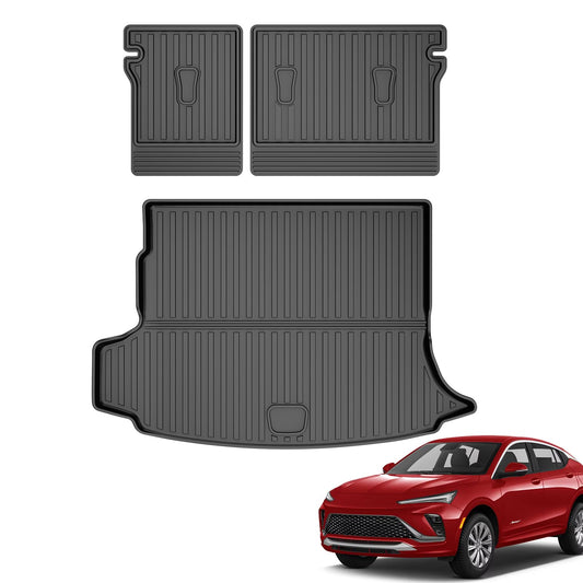 Cargo Mat & Backrest Mat Fit for Buick Envision 2021-2024 2025 2026 - Custom Fit All Weather TPE Waterproof Trunk Liner Cargo Liner Back Seat Cover Protector for Envision Accessories
