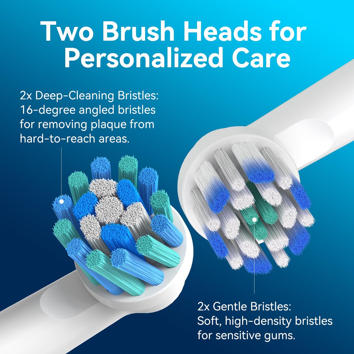 SEAGO Rotating Electric Toothbrush with 8 Round Brush Heads, with 5 Cleaning Modes, Sonic Technology Whitening Teeth in 14 Days, for Adult and Kids, SG-2603 (Blue)