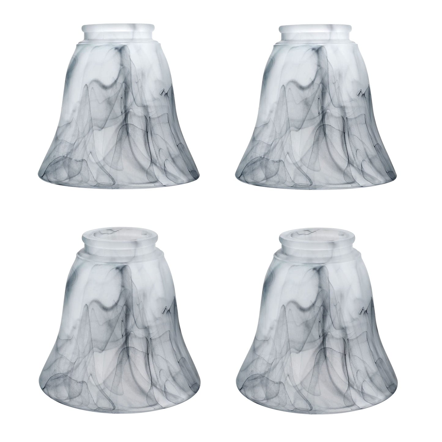 Aspen Creative 23166-4 Traditional Smokey Alabaster Bell Ceiling Fan Replacement Glass Shade, 2-1/8" Fitter, 4-3/4" Diameter x 4-1/2" Height 4 Pack