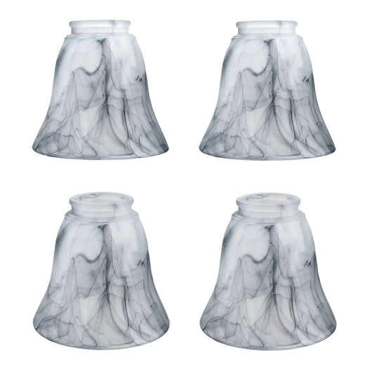 Aspen Creative 23166-4 Traditional Smokey Alabaster Bell Ceiling Fan Replacement Glass Shade, 2-1/8" Fitter, 4-3/4" Diameter x 4-1/2" Height 4 Pack