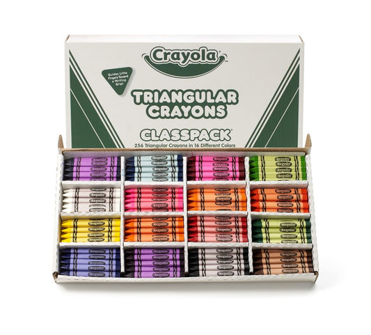 Crayola BIN528039 Triangular Crayon Classpack, 16 Colors, 256 Count