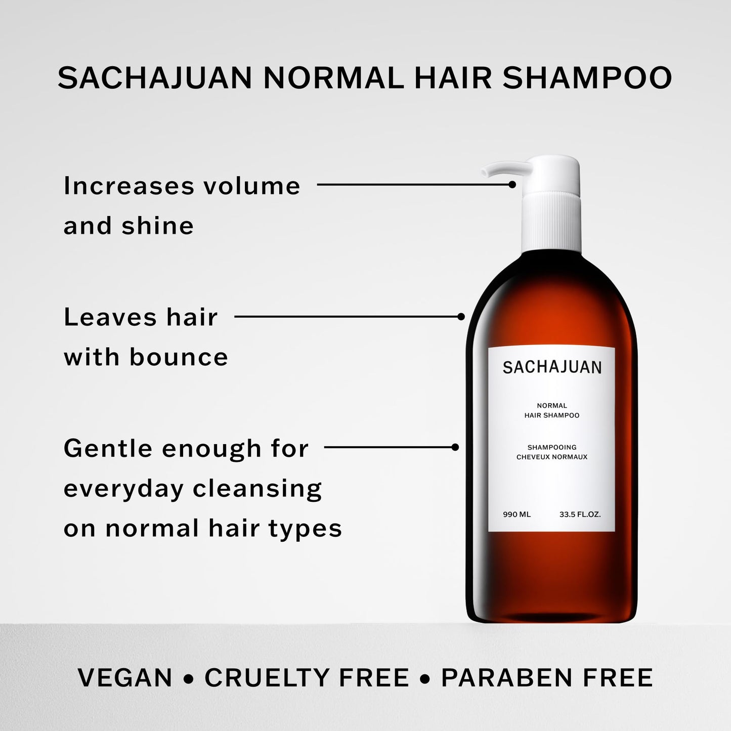 SACHAJUAN Normal Hair Shampoo, Everyday Cleansing for Hair & Scalp, Volume & Shine, Silicon & Paraben-Free, 33.5 fl oz