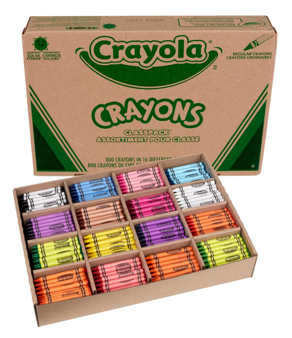Crayola Crayon Classpack, Teacher Classroom Must Haves, Bulk Back to School Supplies, Elementary & Kindergarten Wishlist, 16 Colors (50 Each), 800 Ct