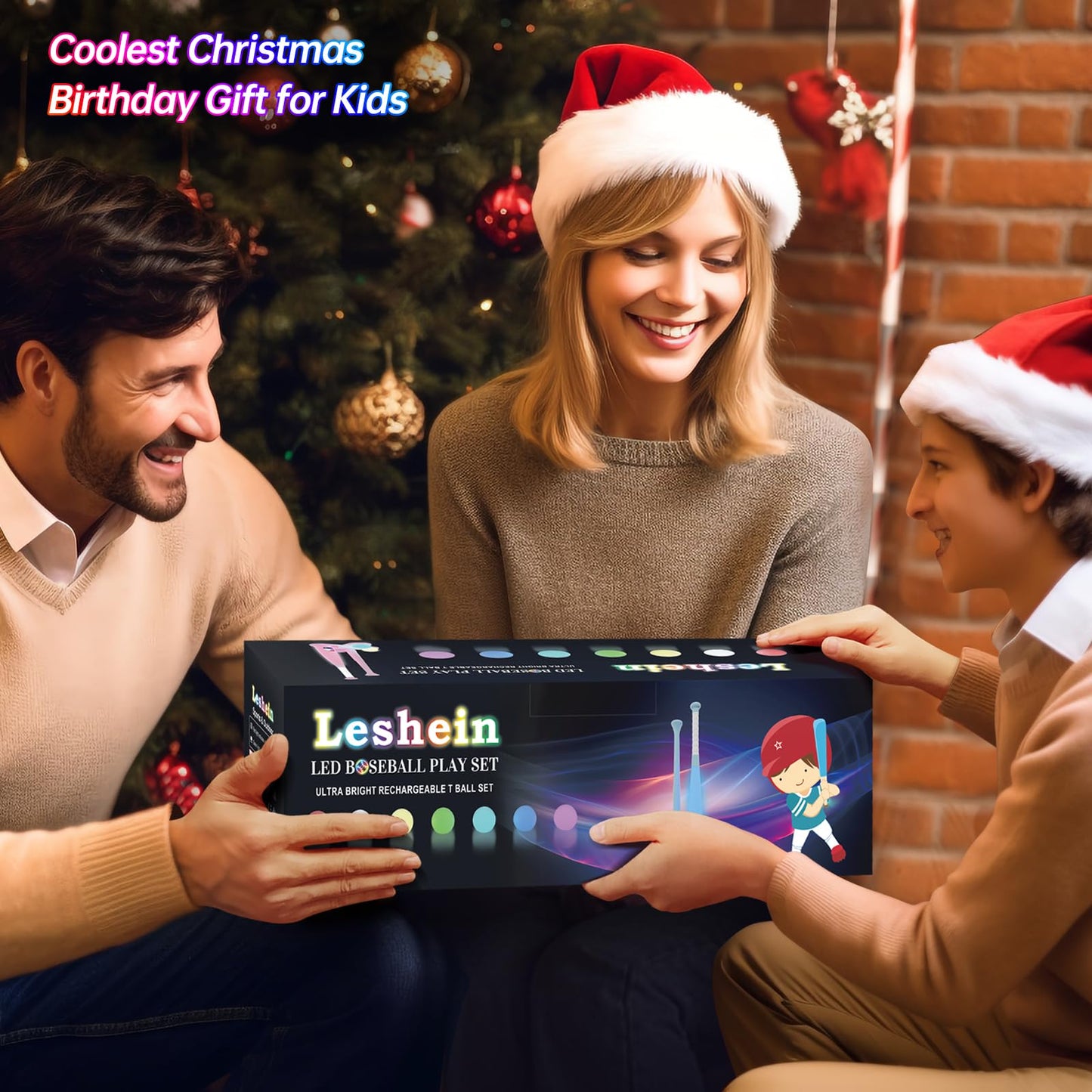 Leshein - LED ball set for kids ages 3-5, 5-8, light up tee ball set for kids ages 3-5, outdoor toys, baseball toys, gifts for