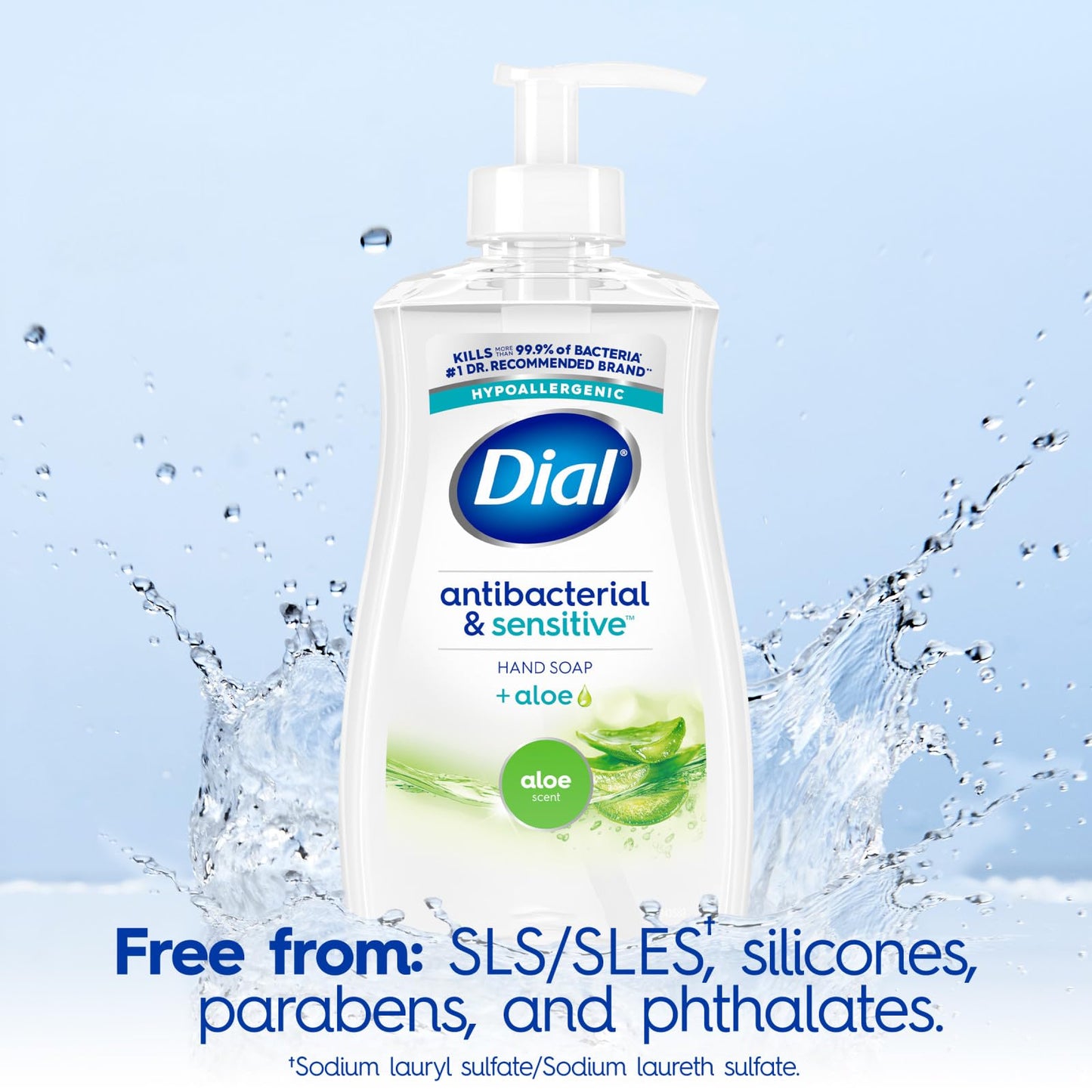 Dial Antibacterial Liquid Hand Soap, Aloe, 11 fl oz (Pack of 12)
