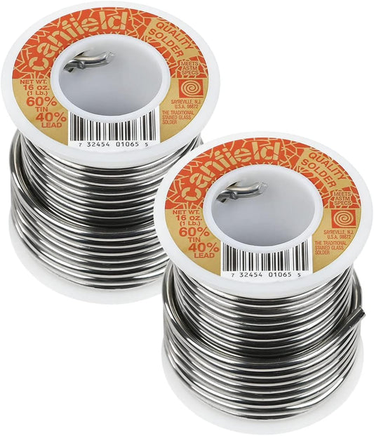 Canfield 60/40 solder for stained glass (Two Pack)