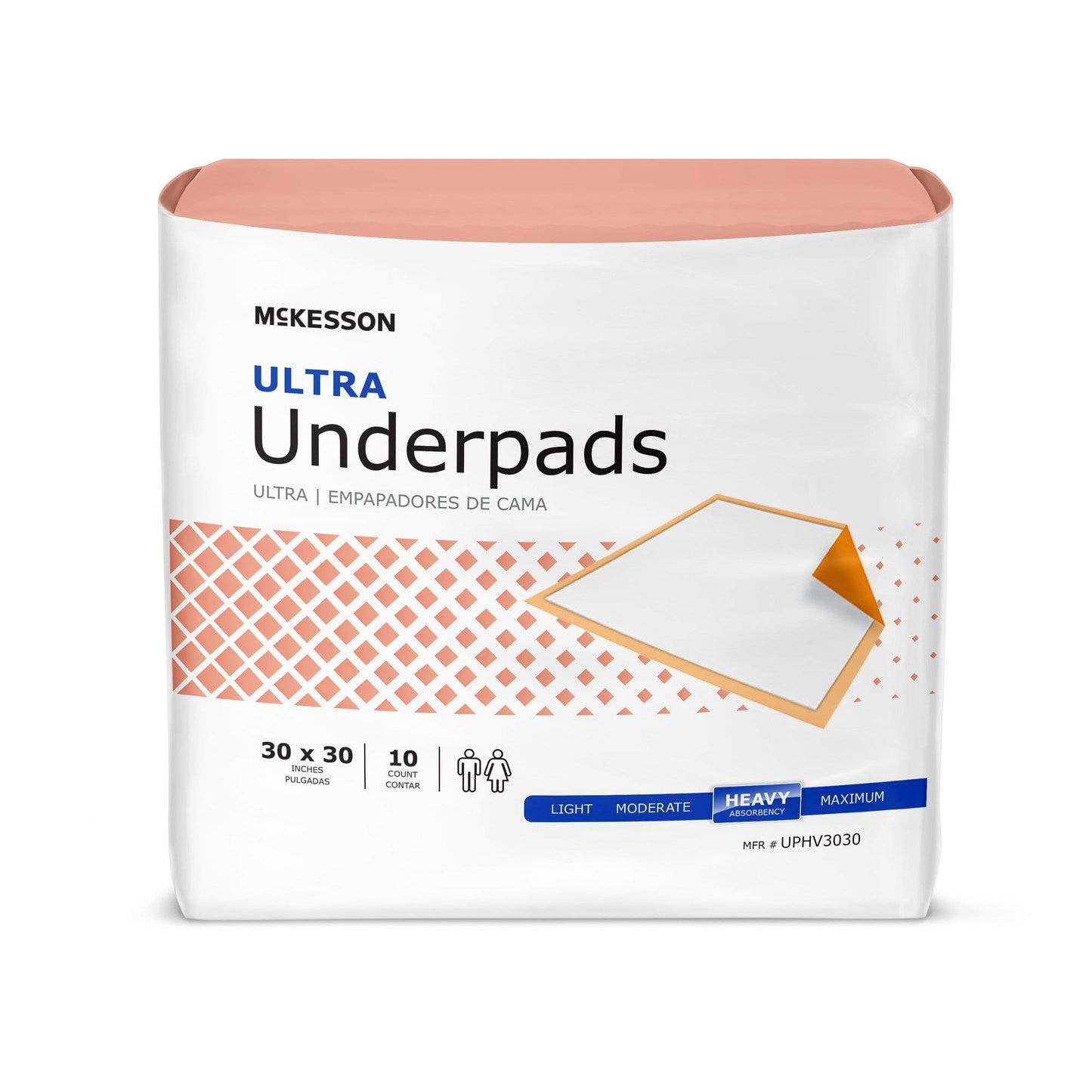 McKesson Ultra Underpads, Incontinence Bed Pads 30" x 30" [100 Count], Heavy Absorbency, Disposable Chux Pads for Adults, Elderly, and Baby, Pee Pads