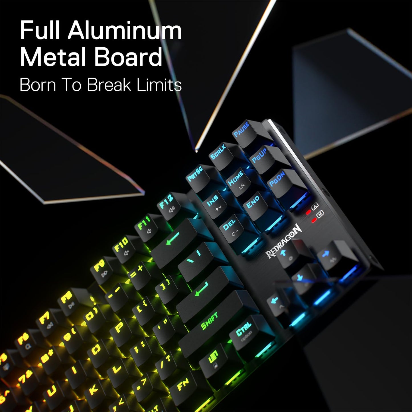 Redragon K660RGB-PRO (K556 TKL) Wireless Gaming Keyboard, 80% 87 Keys BT/2.4Ghz Tri-Mode Aluminum Mechanical Keyboard w/Mac Function Keys, Hot-Swap Sockets & Noise Absorbing Form, Red Switch