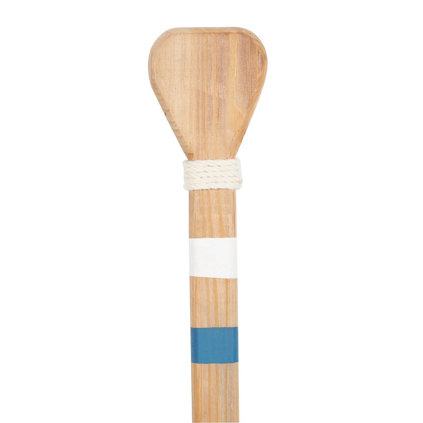 Deco 79 Wood Paddle Home Wall Decor Novelty Canoe Oar Wall Sculpture with Arrow Design and Rope Detail, Wall Art 7" x 2" x 58", Blue