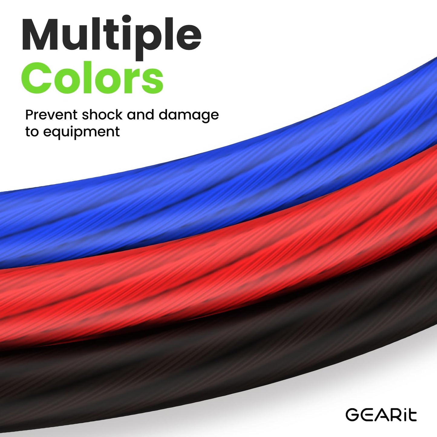 GEARit 0 Gauge Wire, 25 Foot Power Ground Wire - Automotive Battery Cable for Car Audio Amplifier, RV, Trailer CCA Amp Wiring (25 feet Each- Black/Red)