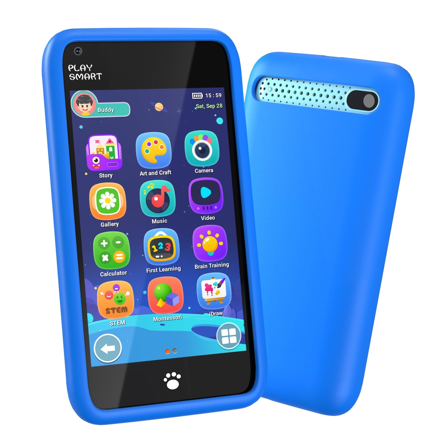 MOMILLA Kids Toys Smart Phone, 3.97" Touchscreen, Birthday Gifts for Kids, 16GB Toddler Learning Cell Phone with Games, Boys Girls Toys for Age 3 4 5 6 7 8 9 Year Old（Front Camera Only