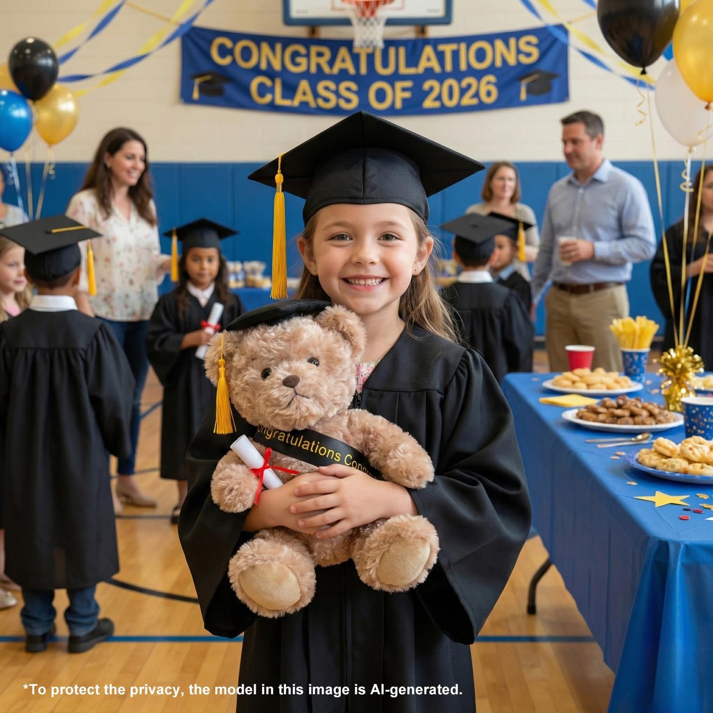 WEIGEDU Graduation Gift Teddy Bear Stuffed Animal Plush Toy with Cap, Sash & Diploma, Graduation Gift for Kids, Students, Boys & Girls, 30cm