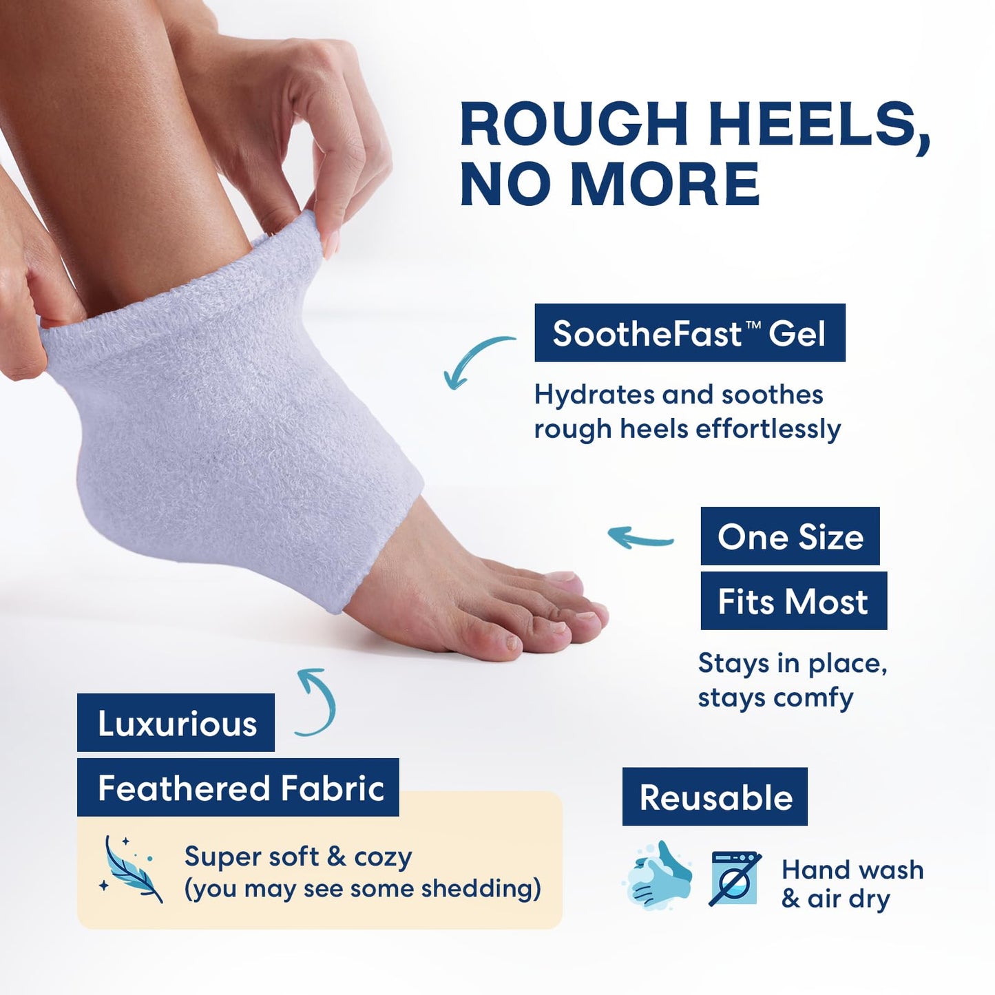 Dr. Frederick's Original Moisturizing Fuzzy Heel Socks - 6 Pairs - Cozy Gel-Lined Sleep Socks for Women & Men - Soothing Dry, Cracked Feet - Cracked Heel Repair - Heal Dry Heels - Variety Pack