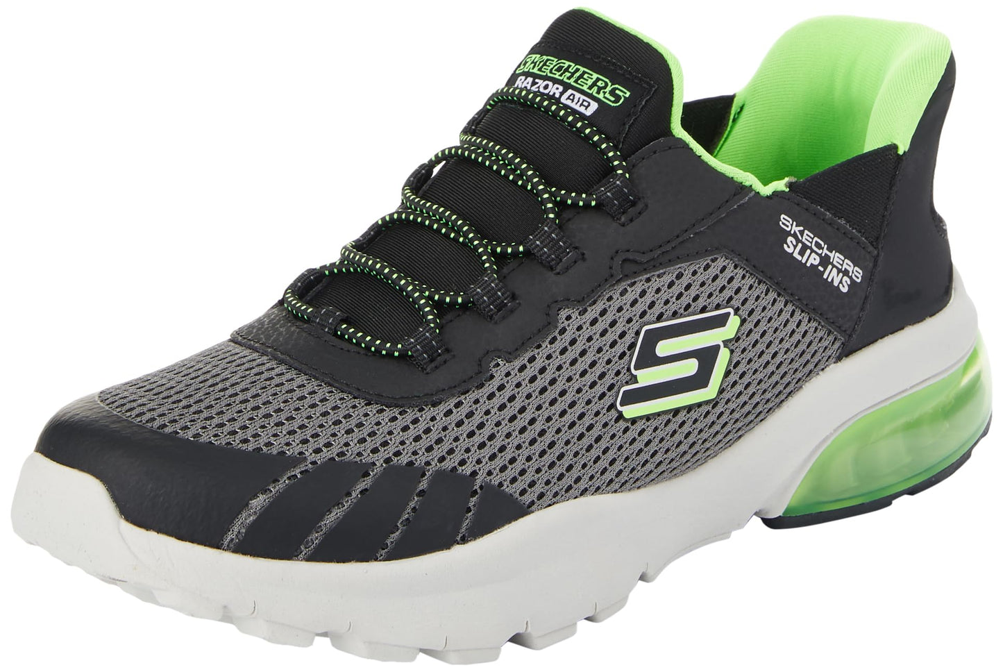 Skechers Kids Boys Skechers Razor Air-Hyper-Brisk Sneaker, Charcoal/Black, 6, Big Kid