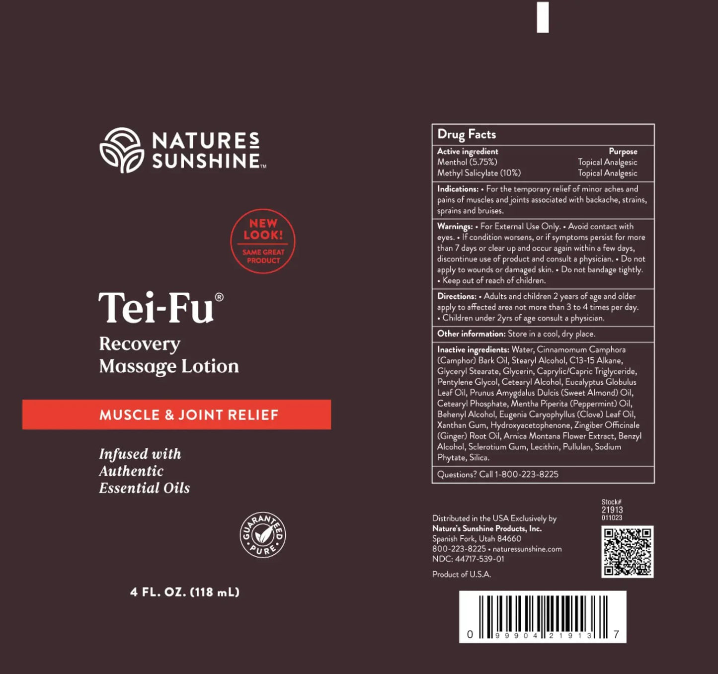 Tei-Fu Muscle Recovery Lotion by Nature's Sunshine, Natural Pain Relief Cream Made With Essential Oils Penetrates Deep to Provide Back Pain Relief for Sore Muscles and Joints, Paraben-free