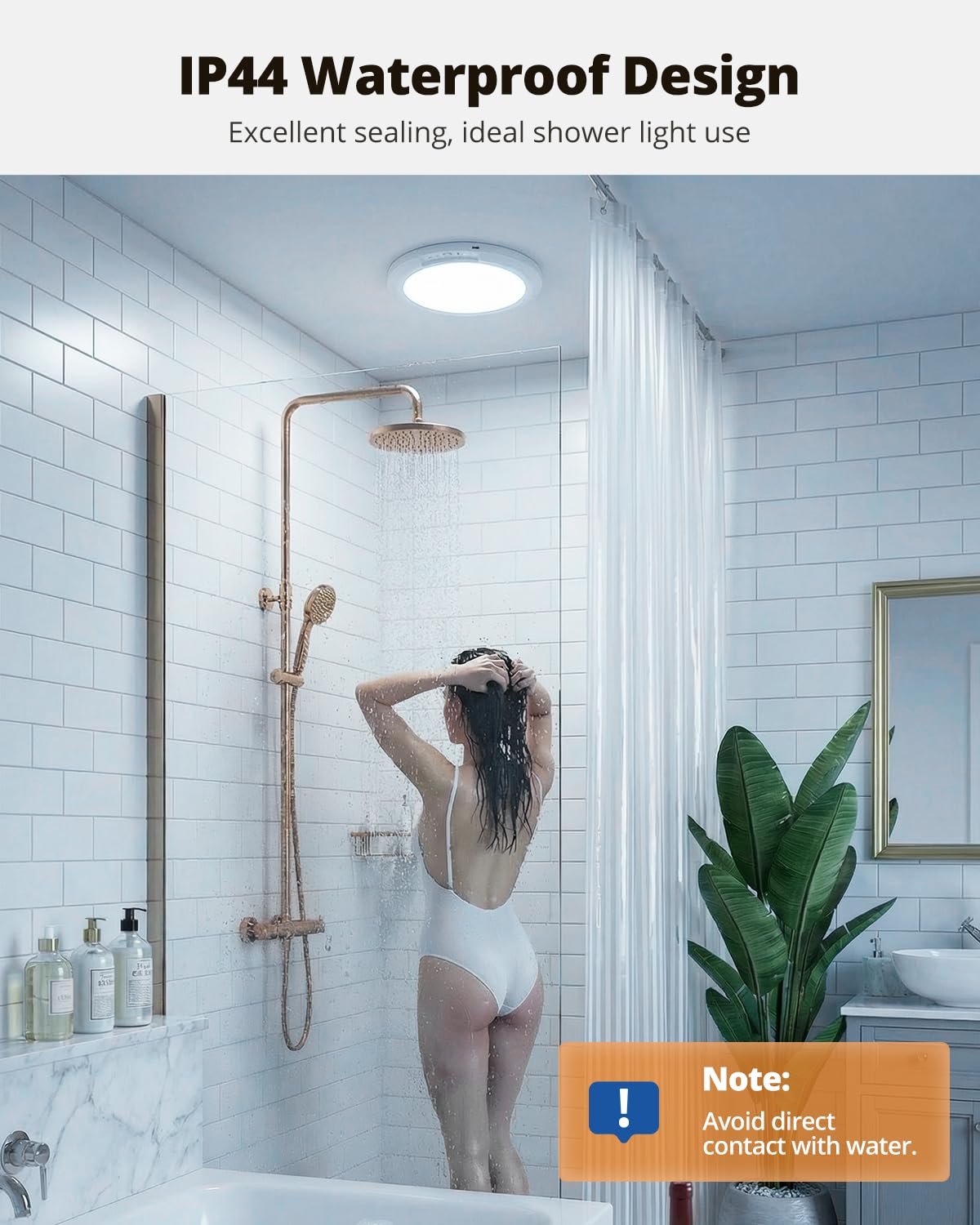wowatt 10000mAh Rechargeable Ceiling Light with Remote, 3 Color Temperatures & Brightness Dimmable, Wireless Ceiling Light with Magnetic Design, 7.87inch Battery Ceiling Light for Shower Pantry(2 Pcs)