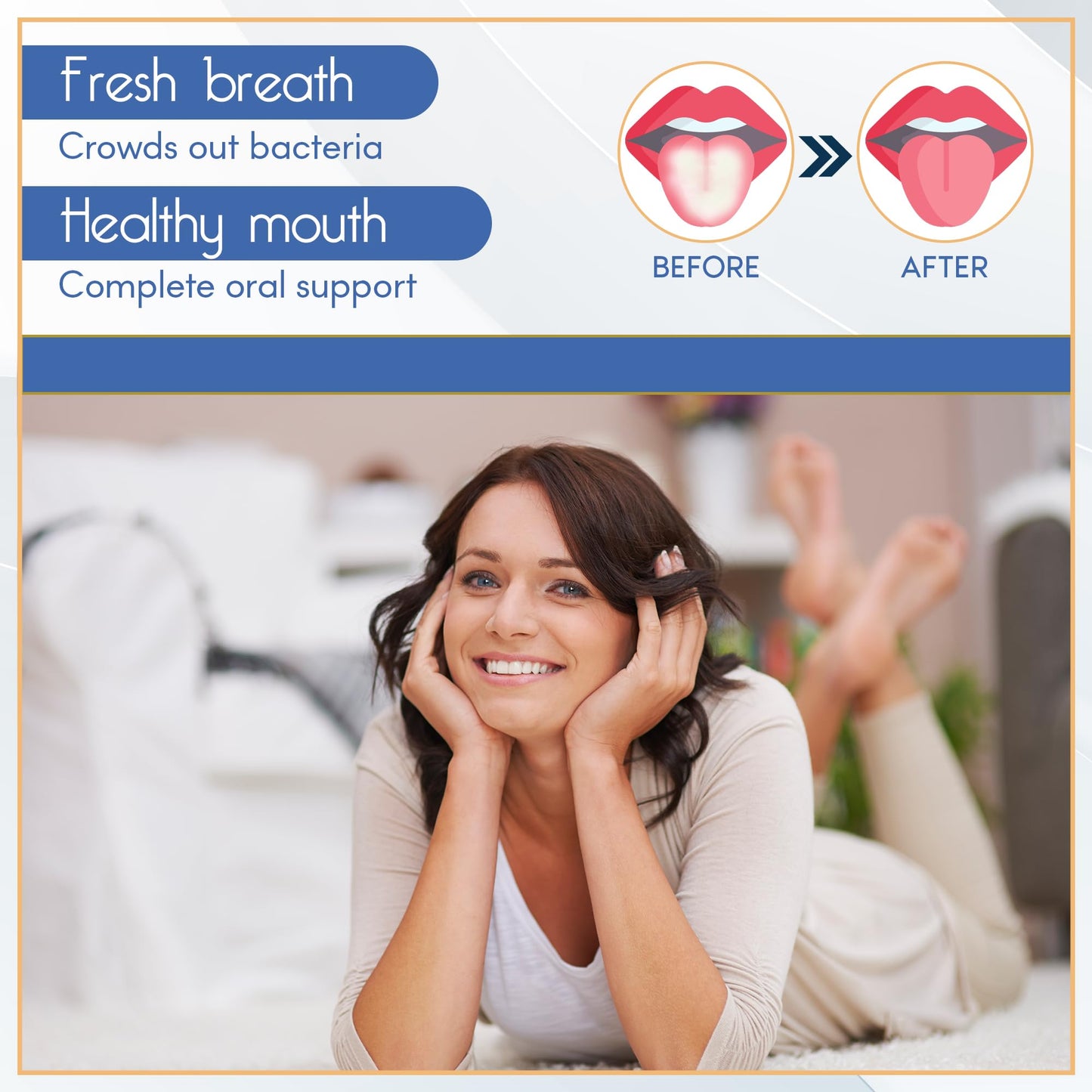 MouthFlora - Probiotic & Prebiotic Mouthwash | Dental Health Formulation | 17 Probiotic Strains + 7 Prebiotics | 35 Billion CFUs | Concentrated Powder Formulation | 60 Pack