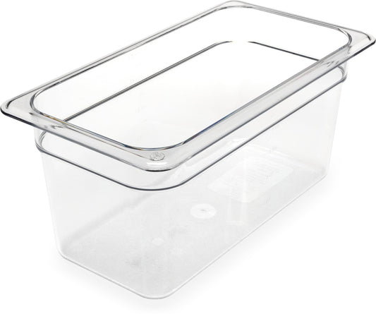 Carlisle FoodService Products Storplus Food Storage Container Food Pan, Chafing Pan for Catering, Buffets, Restaurants, Polycarbonate (Pc), 1/3 Size 6 Inches Deep, Clear, (Pack of 6)