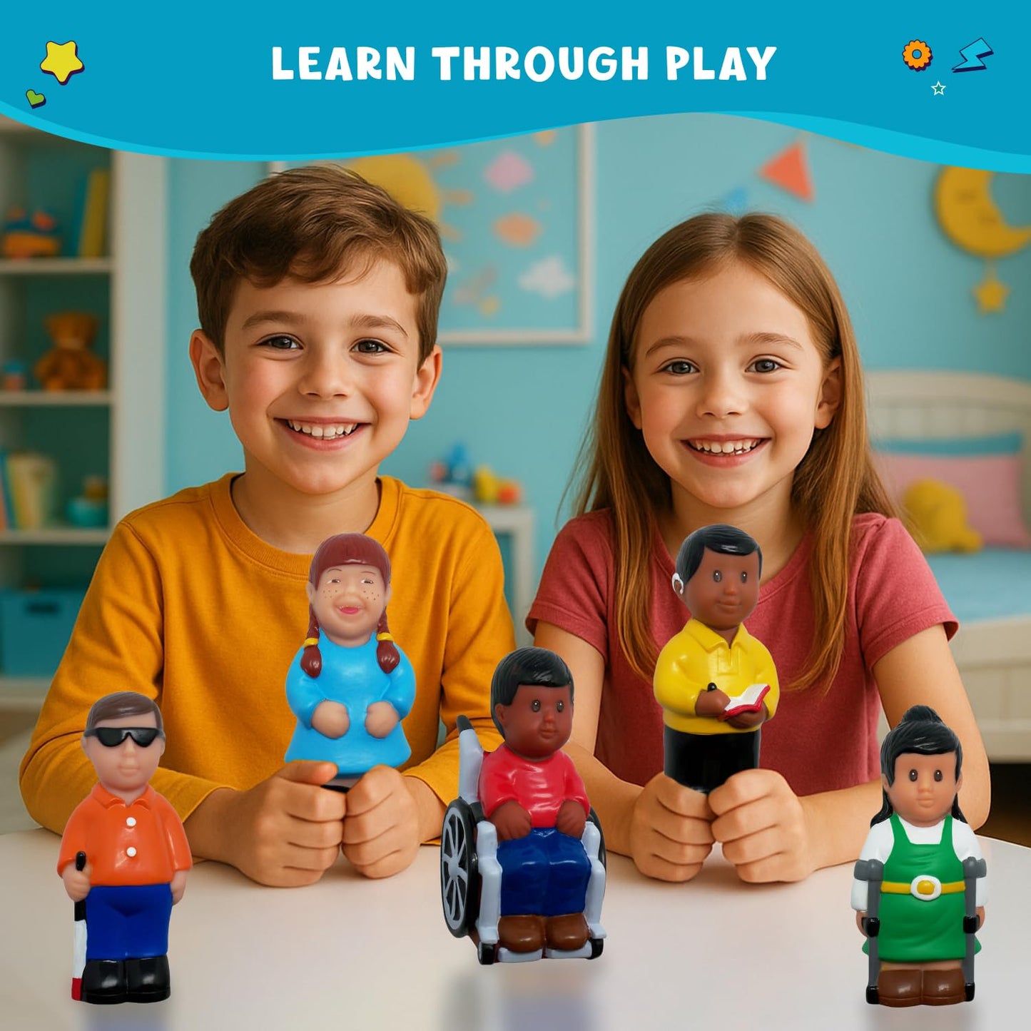 Get Ready Kids 629 5" Friends with Disabilities Figures, Set of 5 (Pack of 5)