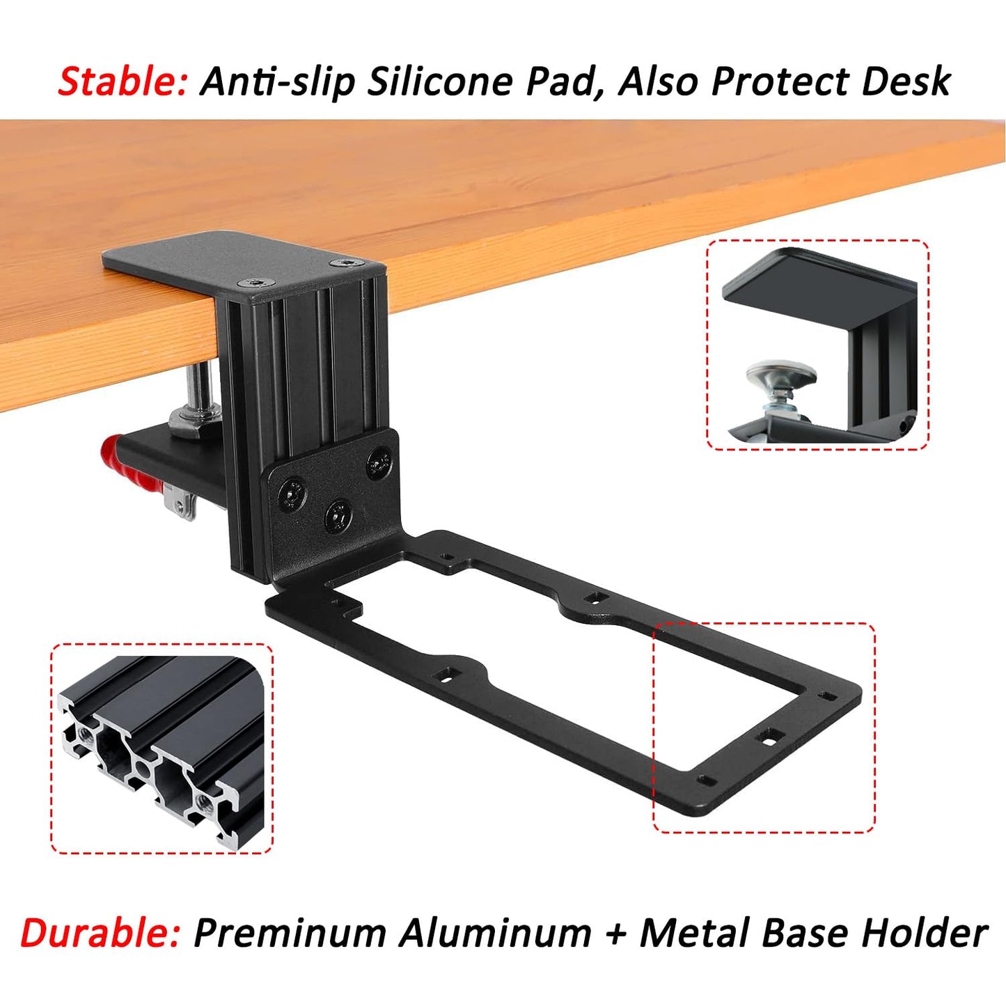 HTLAKIKJ Desk Mount for Flight Sim Joystick-Compatible with Logitech G Extreme 3D Pro Joystick and Turtle Beach VelocityOne Flightstick for Xbox and Windows Enduring Metal Holder (No Joystick)