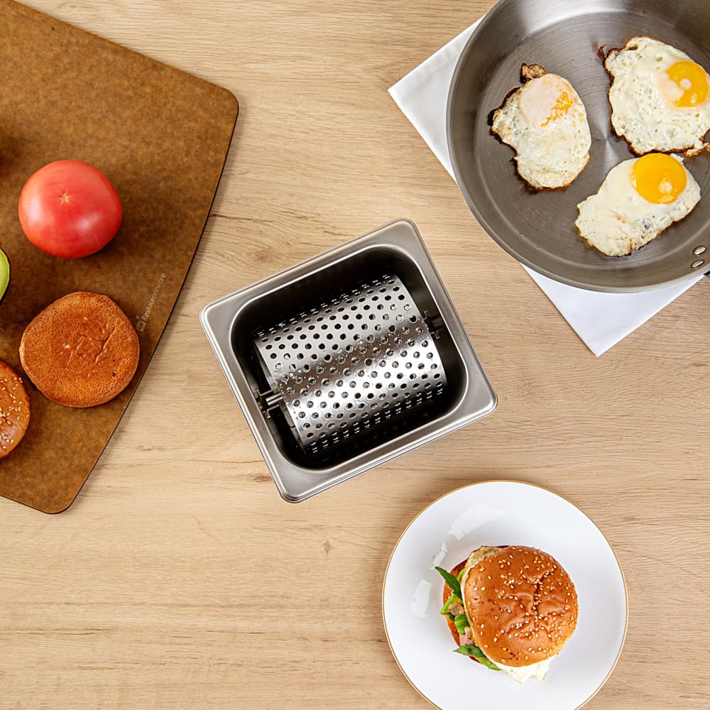 Restaurantware Met Lux Butter Spreader Roller 1 Durable Butter Wheel - Spreads Butter Evenly Raised Bottoms Stainless Steel Butter Roller For Griddle For Butter Sauces Or Oil