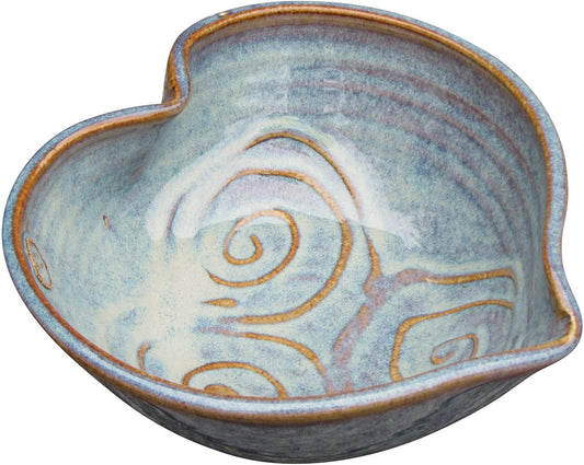 Castle Arch Pottery Irish Pottery Bowl Hand-Glazed, Heart Shaped Design 6" Diameter by 2" Height with Celtic Spiral Motif - Handcrafted In Ireland - Lead & Cadmium Free, Irish Gifts For Men & Women