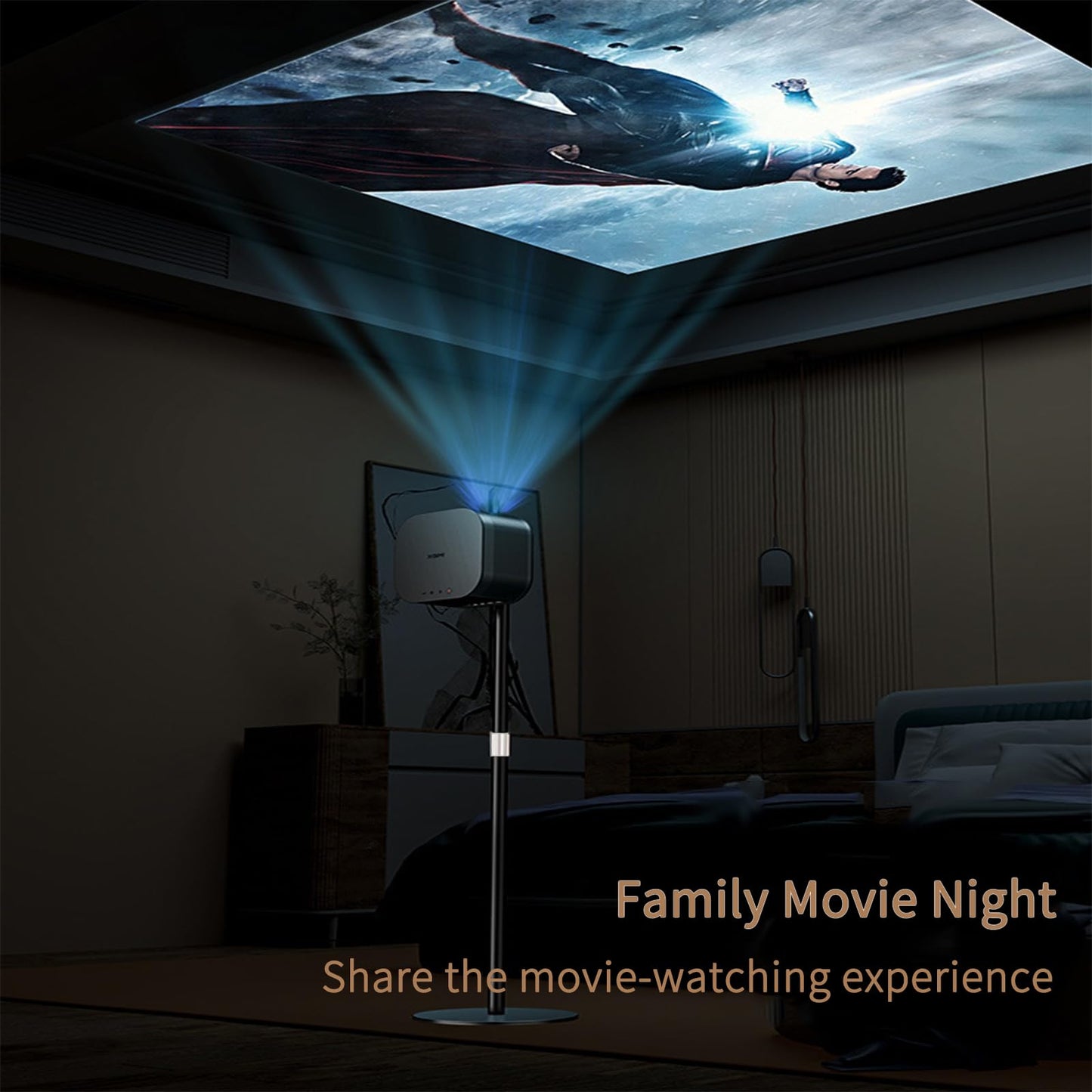 POLESTO Projector Stand Floor Projector Mount with Adjustable Height 20''-50'', Universal Projector Ceiling Mount 360° Rotatable Compatible with Projector, Camera, Webcam for Home & Office & Outdoor
