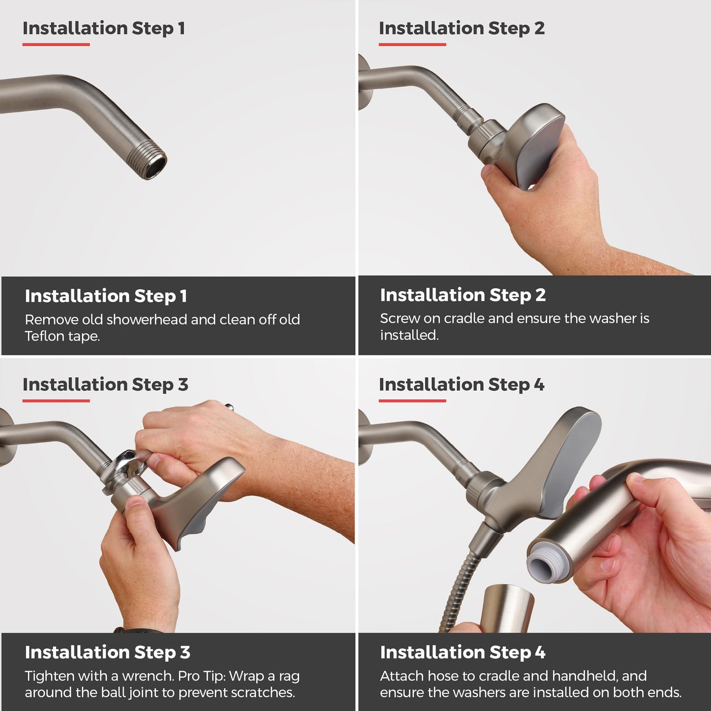 Pfister HydroFuse Handheld Shower Head with Magnetic Docking 6-Function High Pressure 2.5 GPM Polished Chrome Finish Hose Included for Bathroom Shower 016HFM01CC