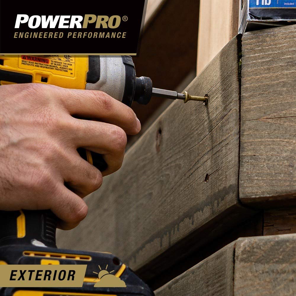 Power Pro 48616 Wood Screws, #10 x 4-1/2", Premium Outdoor Deck Screws, Rust Resistant, Epoxy Coated Bronze, 5lb Tub, 237 pcs
