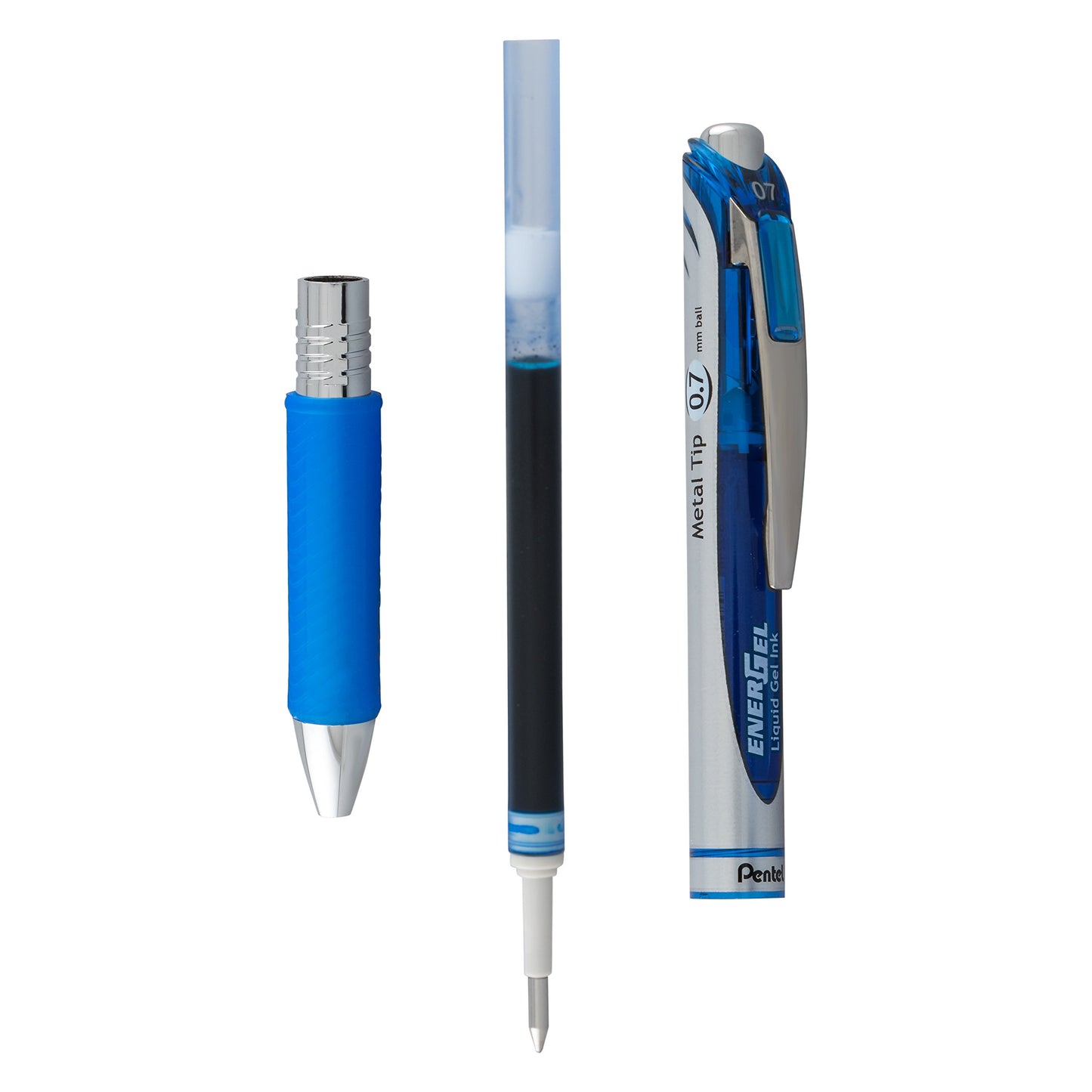 Pentel EnerGel RTX Retractable Liquid Gel Pen Canister, 0.7mm, Medium Line Blue Ink, (BL77PC36C) (Pack of 1, 36 Count Total)