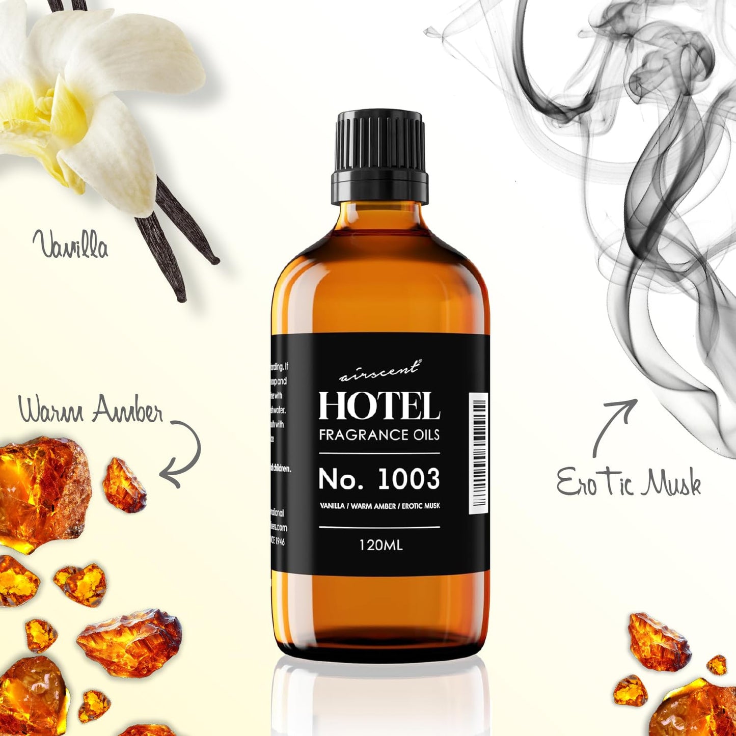 AirScent Hotel Diffuser Oil No. 1003 Inspired by The Asian Garden Las Vegas Hotel Scent - Premium Fragrance Oil for Ultrasonic and Waterless Diffusers and Crafting - 500 mL, 16.9 fl oz Glass Bottle