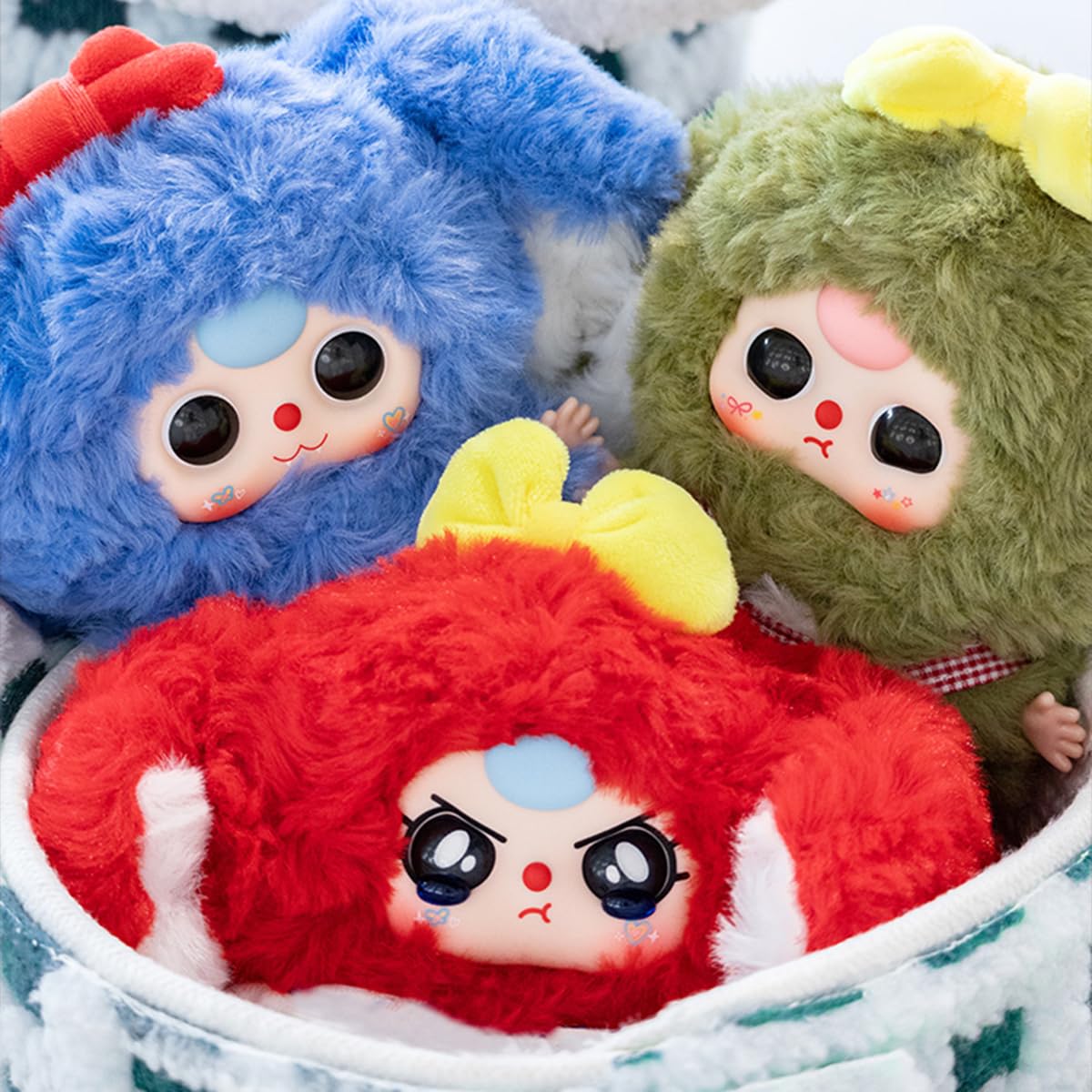REIVIVORA Baby Three Rabbit Macaron Cute Bunny V2 Plush Blind Box 1PC(1 of 15 Possible Styles) Cute Figures Collectible Toys Birthday Gifts