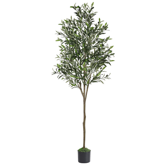 Alupssuc 6ft Olive Tree Artificial Indoor, Fake Tree Potted Faux Olive Trees with Lifelike Fruits and Realistic Leaves, Artificial Plants Indoor Fake Plants for Modern Home Office Living Room Decor