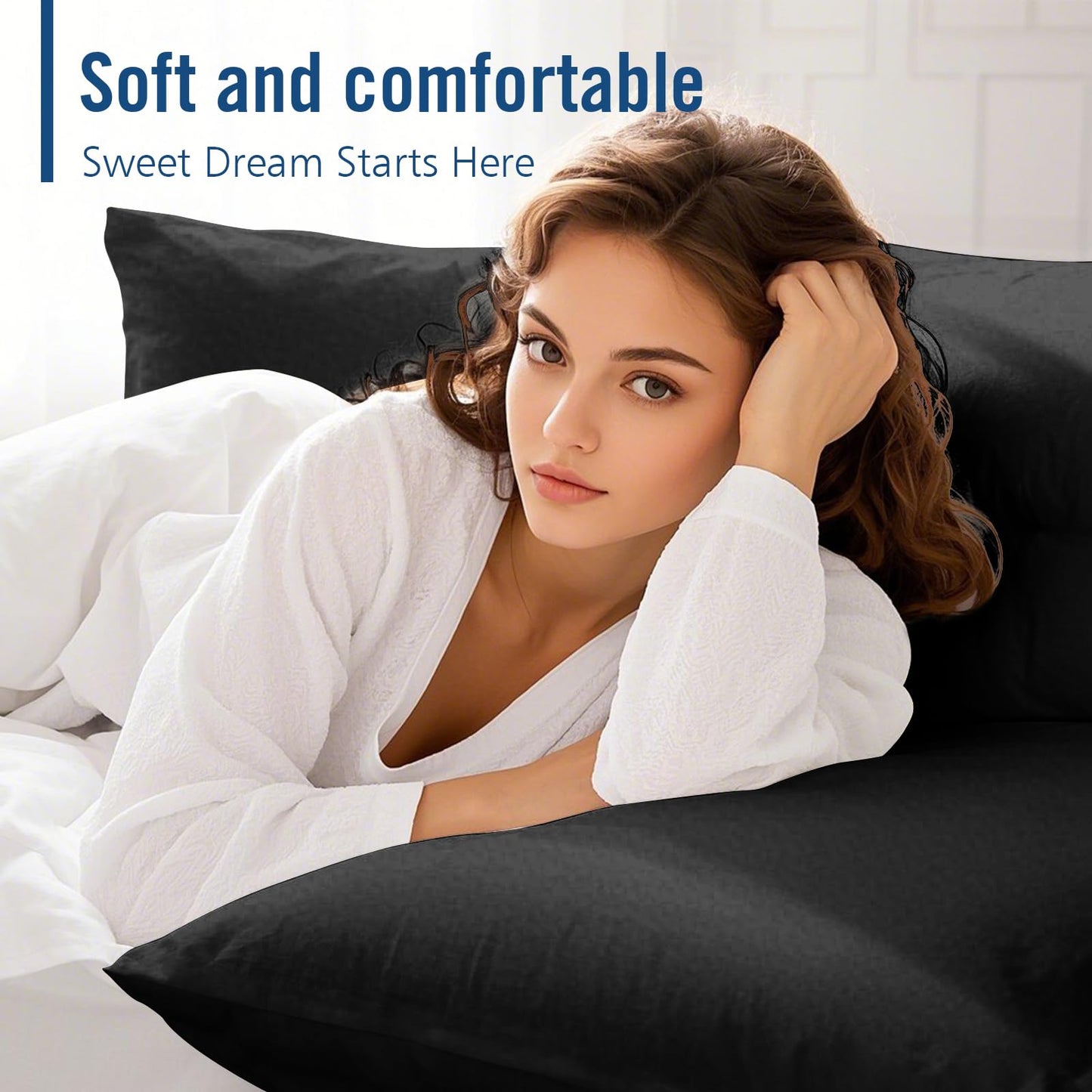 Piwaal Bed Pillows King Size 4-Pack - Down Alternative Plush Fill for Back, Stomach & Side Sleepers - Breathable & Supportive Hotel Style Pillows