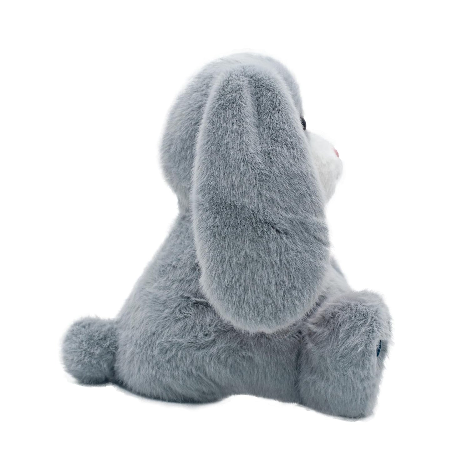 YH YUHUNG Easter Bunny Interactive Talking Plush Toy, Voice Repeat & Record, 10 Songs with Flapping Ears, Volume Control, Animated Stuffed Rabbit Easter Basket Stuffers for Toddlers Kids, Soft Gray