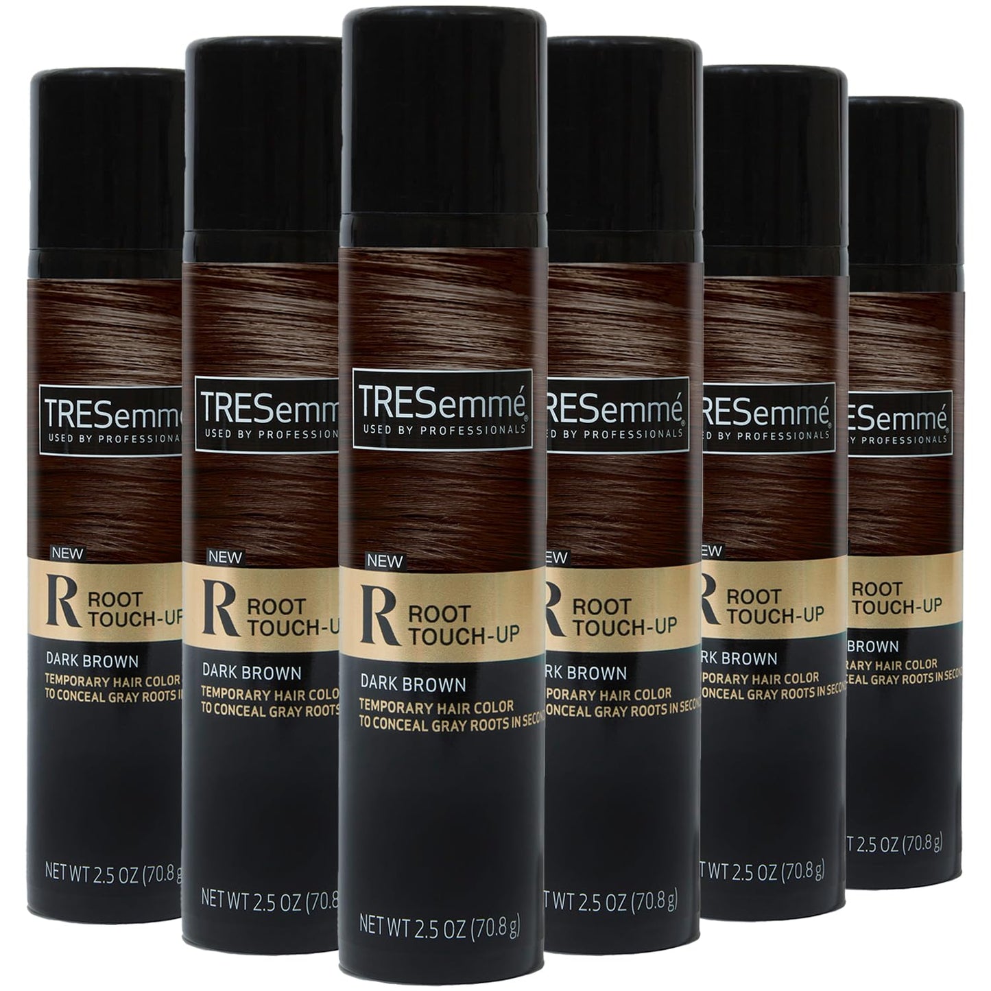 TRESemme Root Touch Up Spray, Dark Brown - Temporary Hair Color for Hair Root Touch Up - Dark Brown - Aerosol - Cruelty Free - 6 Pack of 15 Ounce