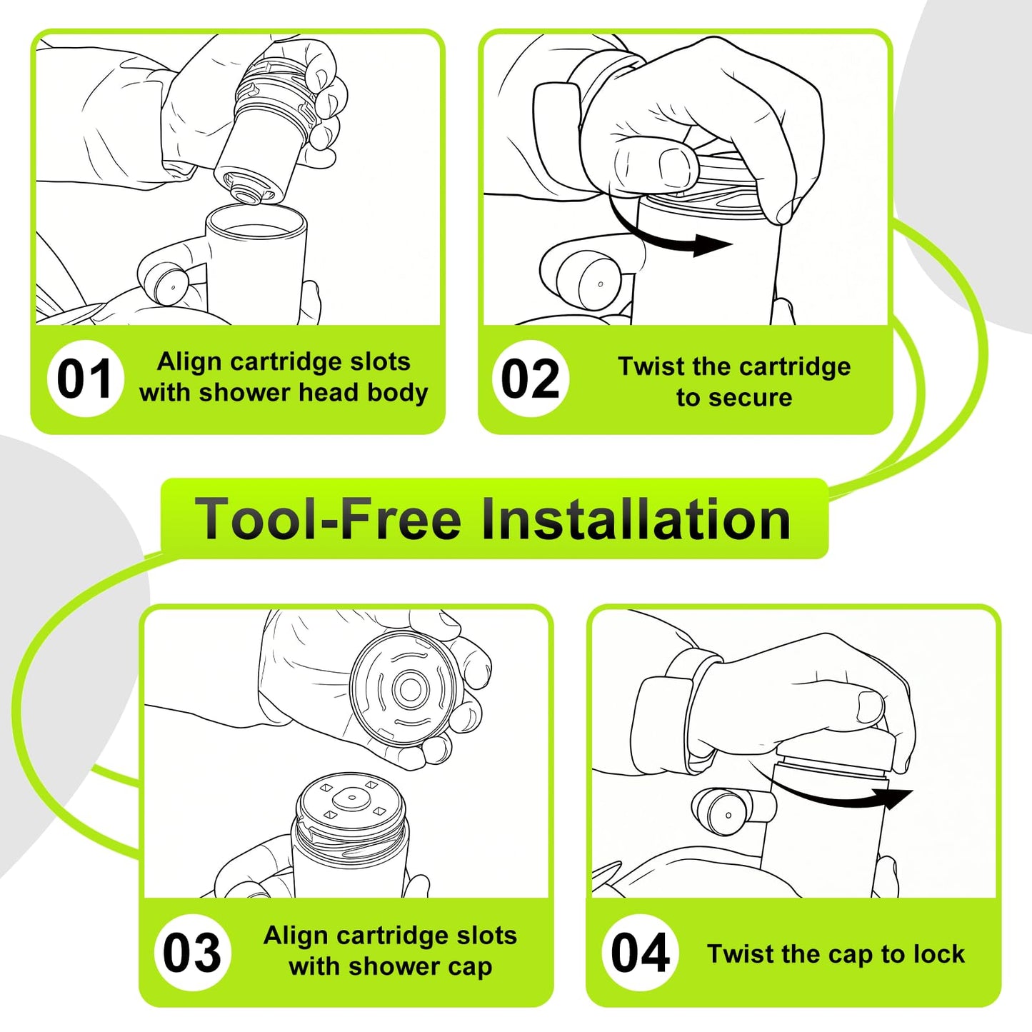 Shower Filter - Replacement Cartridges Compatible with Delta Clarifi, Reduces Dry Skin and Hair Damage (2 Pack)